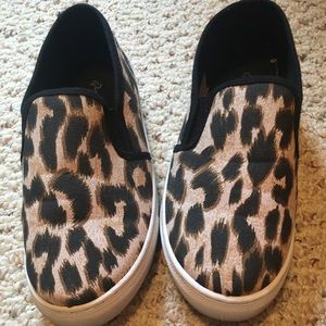 Qupid Leopard print slip on shoes